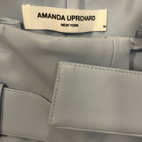 Amanda Uprichard Tessi Faux Leather High Waisted Shorts in Blue - Picture 6 of 6